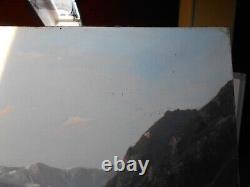 Tableau Ancien Peinture Huile Ecole de Barbizon Montagne XIXeme Levigne Godchau