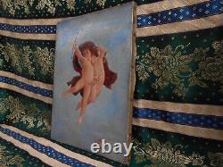 Tableau Ancien Peinture Huile HST Ecole Francaise Bouguereau Ange Angelot XIXeme