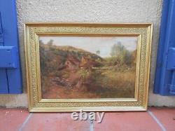 Tableau Ancien Peinture Huile HST Ecole de Barbizon Harpignies Moulin XIXeme