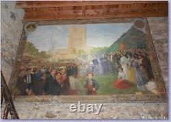 Tableau Ancien Peinture Huile HST Ecole de Barbizon Harpignies Moulin XIXeme