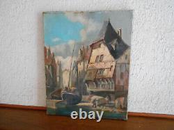 Tableau Ancien Peinture Huile Marine Ecole de Barbizon XIXeme No Godchaux No Car