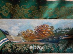 Tableau Ancien Peinture Huile Panneau Ecole de Barbizon Arbre Campagne cf XIXeme