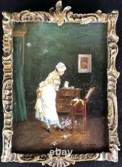 Tableau Ancien Peinture Huile / Panneau XIXe Painting Dipinto Antico 19th