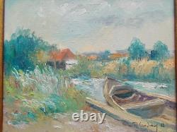Tableau Ancien Peinture Huile Sur Toile Thibaudeau St Saint Omer Chemin Cordier