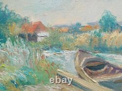 Tableau Ancien Peinture Huile Sur Toile Thibaudeau St Saint Omer Chemin Cordier