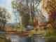 Tableau Ancien Peinture Huile sur Toile Ecole de Barbizon Vache Campagne XIXeme