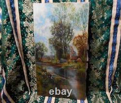 Tableau Ancien Peinture Huile sur Toile Ecole de Barbizon Vache Campagne XIXeme