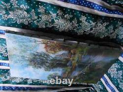 Tableau Ancien Peinture Huile sur Toile Ecole de Barbizon Vache Campagne XIXeme