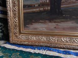 Tableau Ancien Peinture Huile sur Toile Ecole de Barbizon XIXeme Peske Courbet