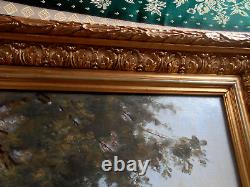 Tableau Ancien Peinture Huile sur Toile Ecole de Barbizon XIXeme Peske Courbet