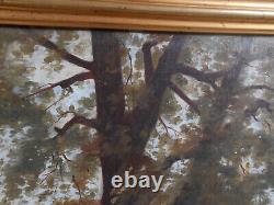 Tableau Ancien Peinture Huile sur Toile Ecole de Barbizon XIXeme Peske Courbet