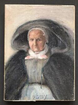 Tableau Ancien Peinture Originale Huile Portrait Femme XIXème Siècle