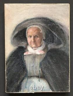 Tableau Ancien Peinture Originale Huile Portrait Femme XIXème Siècle