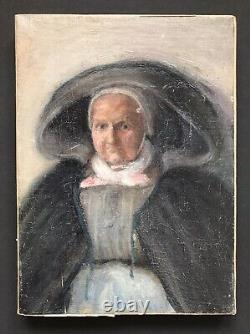 Tableau Ancien Peinture Originale Huile Portrait Femme XIXème Siècle