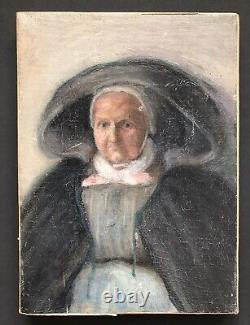 Tableau Ancien Peinture Originale Huile Portrait Femme XIXème Siècle