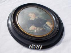 Tableau Ancien Peinture XIX Enfant Vintage Huile French Antique Oil Painting
