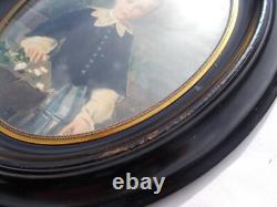 Tableau Ancien Peinture XIX Enfant Vintage Huile French Antique Oil Painting