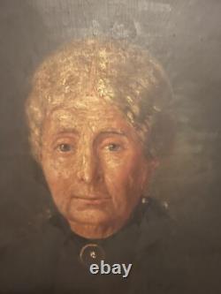 Tableau Ancien Peinture XIXe Portrait Femme Huile / Toile