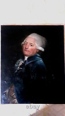 Tableau Ancien Portrait D'époque Xviiième Homme Période Louis XVI France