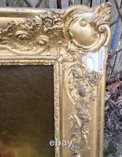 Tableau Ancien Portrait Enfant. Peinture huile sur toile