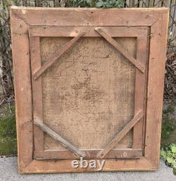 Tableau Ancien Portrait Enfant. Peinture huile sur toile