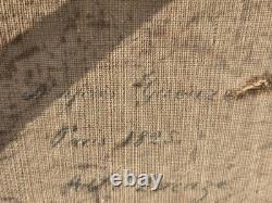 Tableau Ancien Portrait Enfant. Peinture huile sur toile