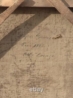 Tableau Ancien Portrait Enfant. Peinture huile sur toile