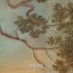 Tableau Ancien Portrait Féminin Huile sur Toile du XIXe Siècle Original