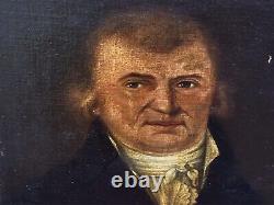 Tableau Ancien. Portrait Homme. Peinture huile sur toile signé. Style XlXeme