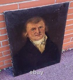 Tableau Ancien. Portrait Homme. Peinture huile sur toile signé. Style XlXeme