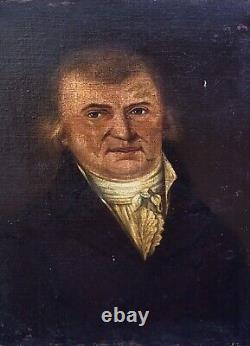 Tableau Ancien. Portrait Homme. Peinture huile sur toile signé. Style XlXeme