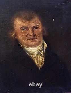 Tableau Ancien. Portrait Homme. Peinture huile sur toile signé. Style XlXeme