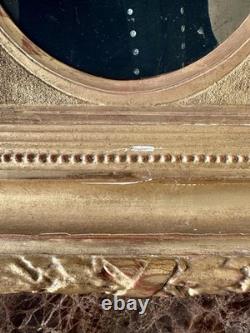Tableau Ancien Portrait Officier Militaire XIXe Huile Sur Panneau Cadre Doré