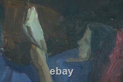 Tableau Ancien Portrait Roger PARENT jeune femme à la lecture Divan 1900 Art