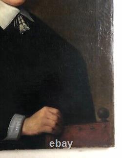 Tableau Ancien, Portrait d'Homme, Huile Sur Toile, Peinture, XVIIIe