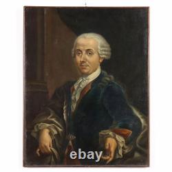 Tableau Ancien Portrait d'un Homme Noble Huile sur Toile'700
