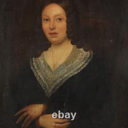 Tableau Ancien Portrait d'une Jeune Femme Huile sur Toile'800 Original Tableau Ancien Portrait d'une Jeune Femme Huile sur Toile'800 Original
