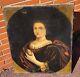 Tableau Ancien. Portrait de femme. Peinture huile sur toile. Style XlX°