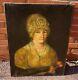 Tableau Ancien. Portrait de femme. Peinture huile sur toile signé. Style XlX°