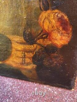 Tableau Ancien. Portrait de femme. Peinture huile sur toile signé. Style XlX°