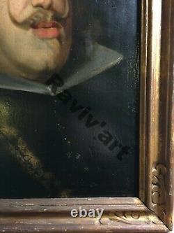 Tableau Ancien Portrait du roi Philippe IV d'Espagne d'après Velasquez (45x32hc)
