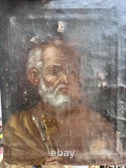 Tableau Ancien Saint Pierre