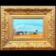 Tableau Ancien Sc&egrave;ne De Plage Sign&eacute; Louise Picard Huile Sur Panneau