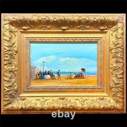 Tableau Ancien Scène De Plage Signé Louise Picard Huile Sur Panneau Tableau Ancien Scène De Plage Signé Louise Picard Huile Sur Panneau