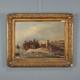 Tableau Ancien Scène d'Hiver Huile sur Toile Europe XIXe Siècle Original