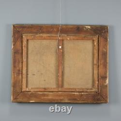 Tableau Ancien Scène d'Hiver Huile sur Toile Europe XIXe Siècle Original