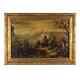Tableau Ancien Scène de Bataille Huile sur Toile XIXe Siècle Original