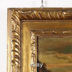 Tableau Ancien Scène de Bataille Huile sur Toile XIXe Siècle Original