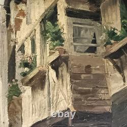 Tableau Ancien Signé Anatole Salles Élève De Manet Maison Colombages