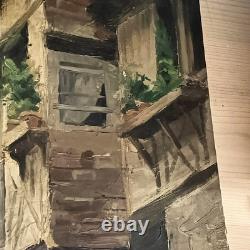 Tableau Ancien Signé Anatole Salles Élève De Manet Maison Colombages